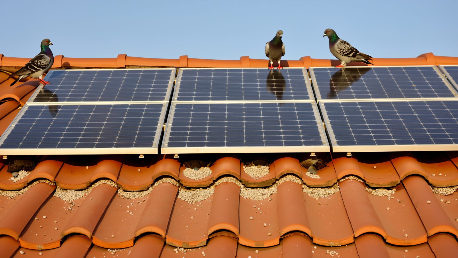 Piccioni sotto i pannelli fotovoltaici: perché succede e come risolverlo