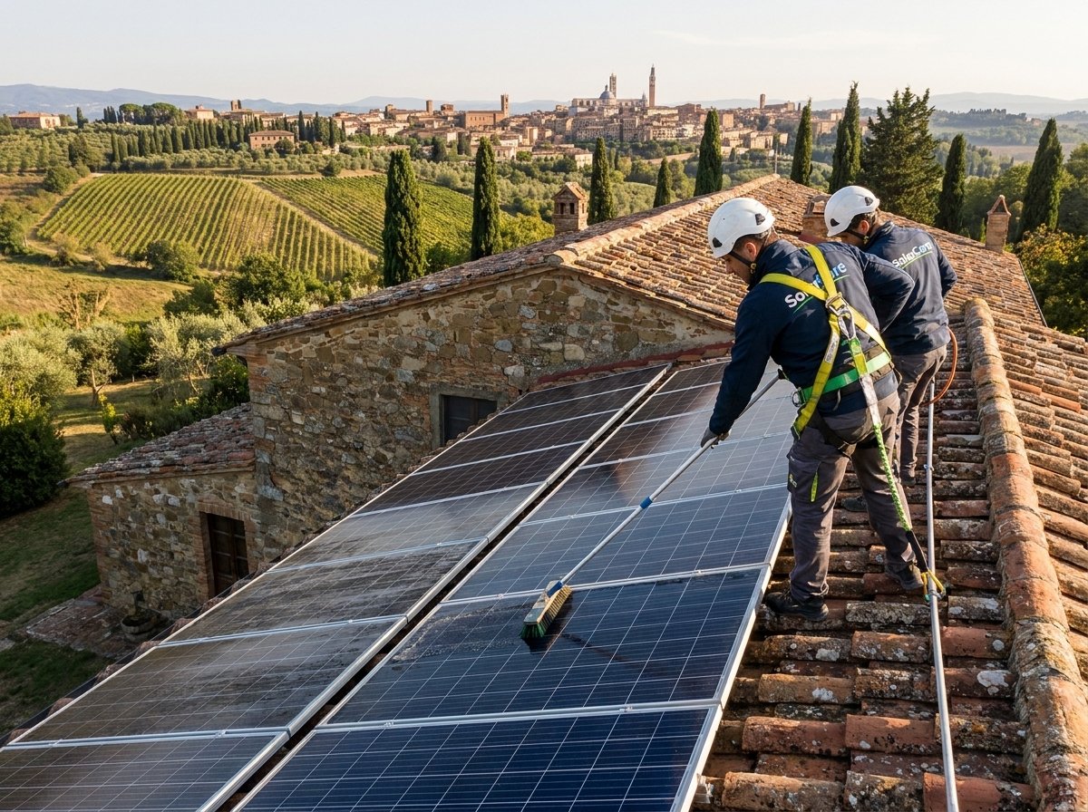 Pulizia pannelli fotovoltaici in Provincia di Siena